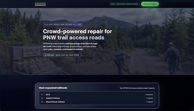 Dirtroad Guardians landing page